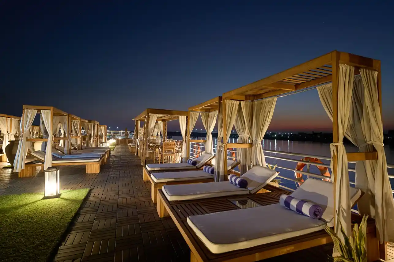 Sun deck of the M.S. Esplanade Nile Cruise Nile cruise